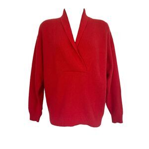 Vintage Vogue Alley Lambwool/Angora Dropped Shoulder Red Sweater Sz M